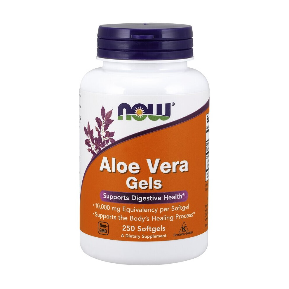 NOW Foods Aloe Vera Gels Support Digestive Health & Healing Process 250 Softgels