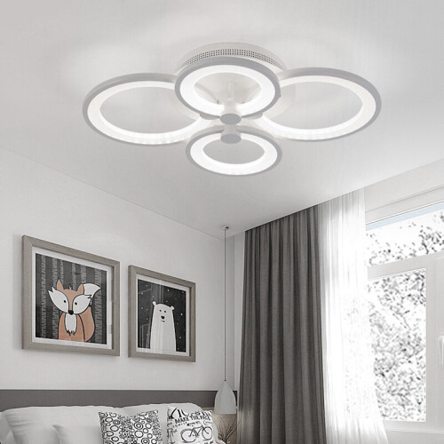 Living And Home (4 Heads) Modern Circular LED Semi Flush Ceiling Light