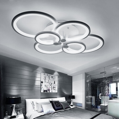 Living And Home (6 Heads) Modern Circular LED Semi Flush Ceiling Light 2