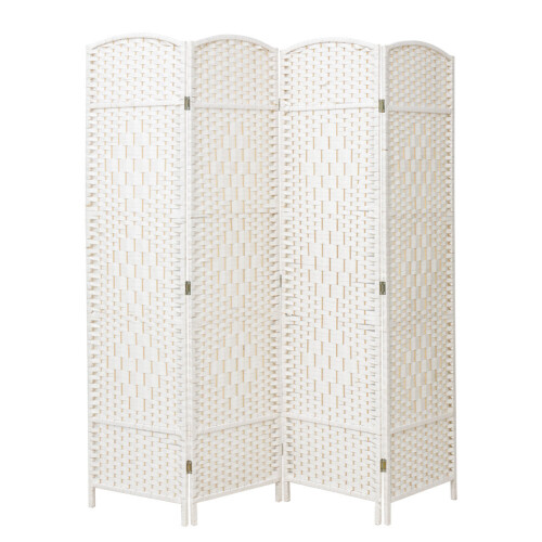 Living And Home (4 Panels) Wicker Folding Room Divider Privacy Screen Separator 2