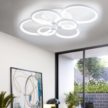 (6 Heads) Modern Circular LED Semi Flush Ceiling Light