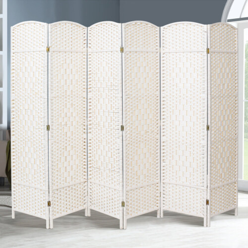 Living And Home (6 Panels) Wicker Folding Room Divider Privacy Screen Separator 1
