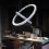 Living And Home (Cool White, 30+50cm) Adjustable LED Crystal Pendant Light Ring Chandelier Ceiling Lamp 4
