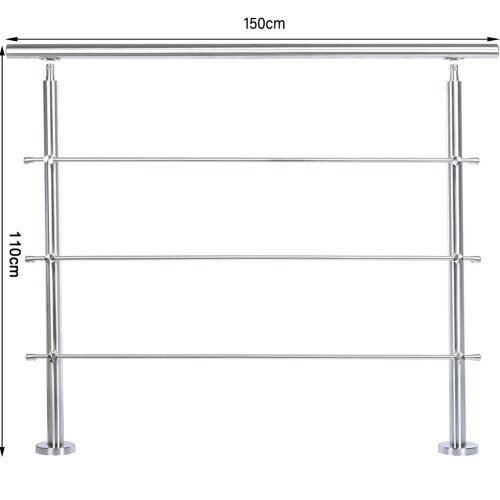 Living And Home (150cm 3 Cross Bar) Handrail Kit Outdoor Grab Rail Garden Step Support Variable Angle 2