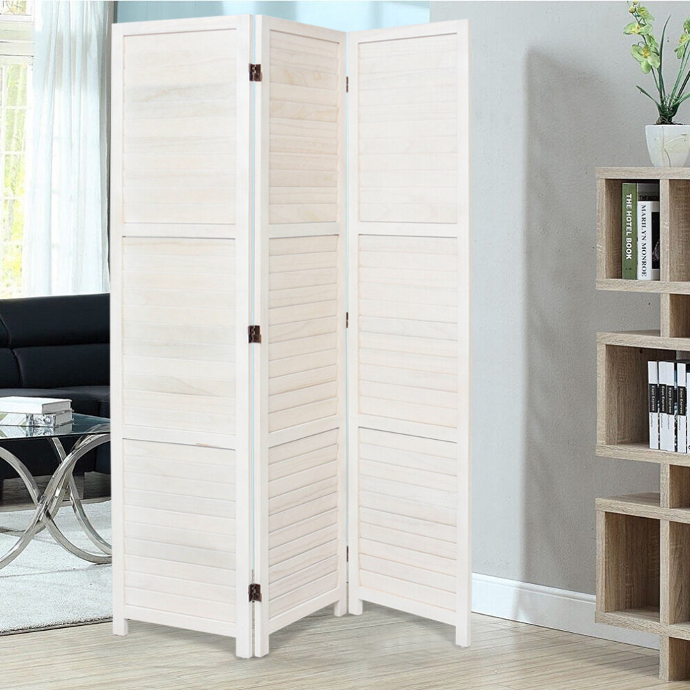 (White, 3 Panels) Folding Room Divider Privacy Screen Wall Partition