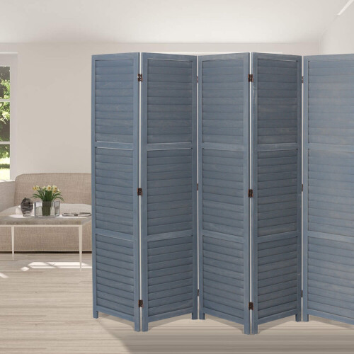 Living And Home (Grey, 6 Panels) Folding Room Divider Privacy Screen Wall Partition 1