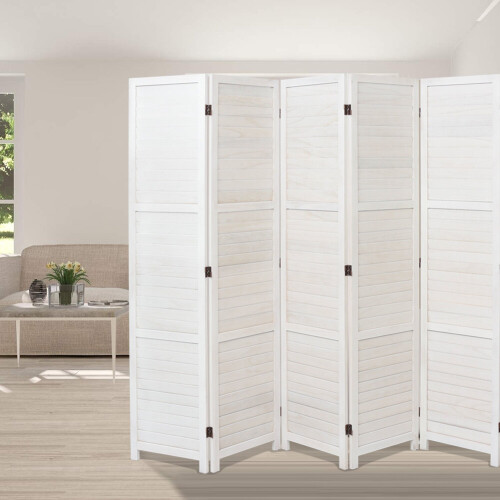 Living And Home (White, 6 Panels) Folding Room Divider Privacy Screen Wall Partition 1