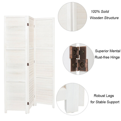 Living And Home (White, 3 Panels) Folding Room Divider Privacy Screen Wall Partition 2