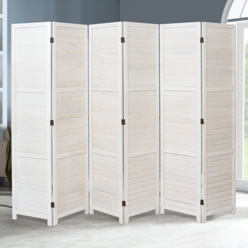 Living And Home (White, 6 Panels) Folding Room Divider Privacy Screen Wall Partition