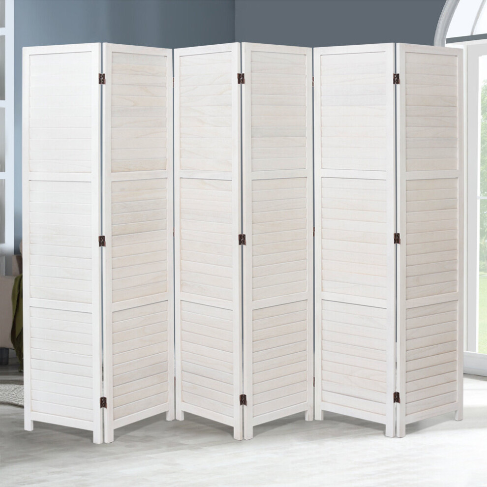 (White, 6 Panels) Folding Room Divider Privacy Screen Wall Partition-image-OPC-P6HSXVM-NEW