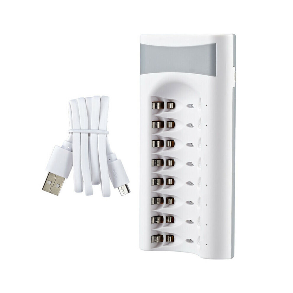 Uk 8 Slot Intelligent Battery Charger Usb For Aa Aaa Nimh Rechargeable Batteries 683546030467