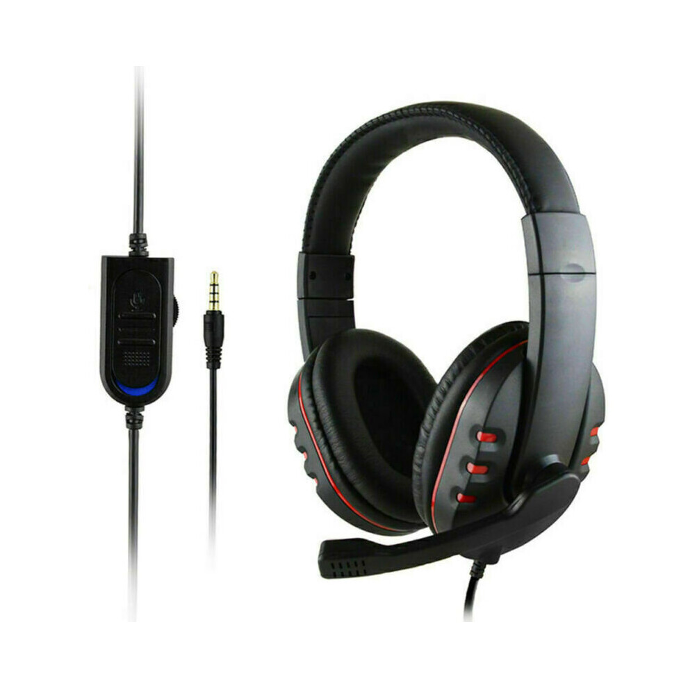 (+Red) Gaming Headset For Xbox One Ps4 Nintendo Switch & Pc 3.5Mm Microphone Headphones Black/Red 683546030504