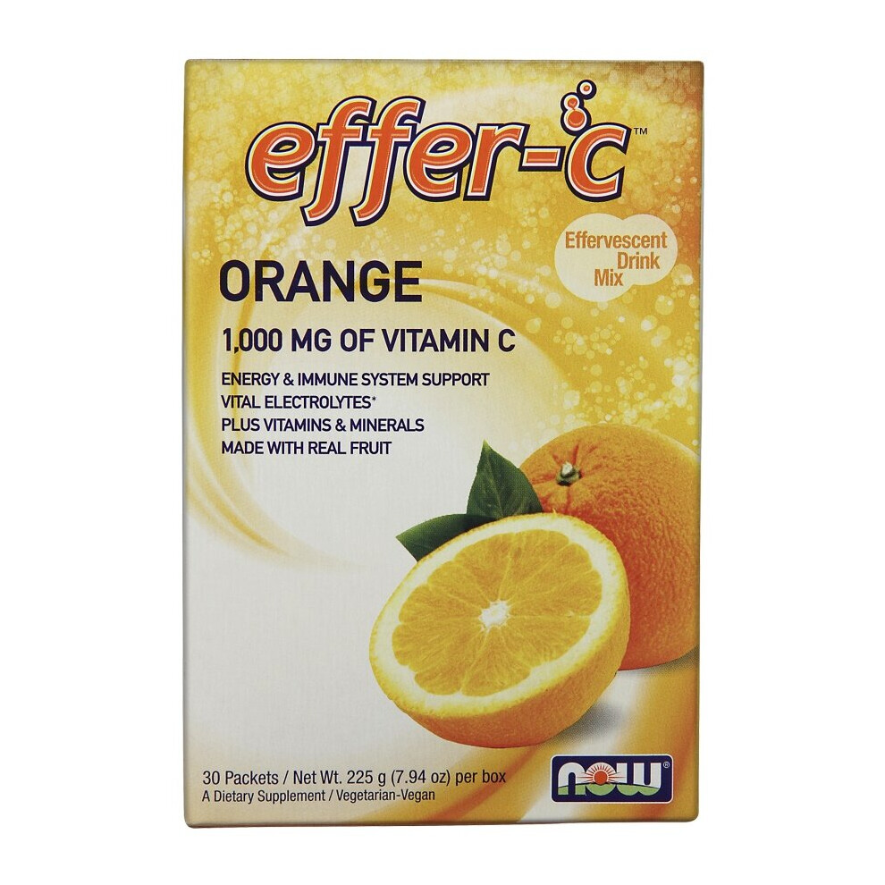 Now Foods Orange Effer-C 1000Mg Vitamin C | Energy & Immune Support | 30 Packets