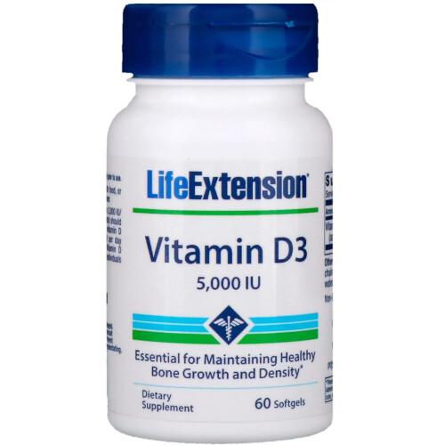 Life Extension, Vitamin D3, 125 mcg (5.000 IE), 60 Softgels