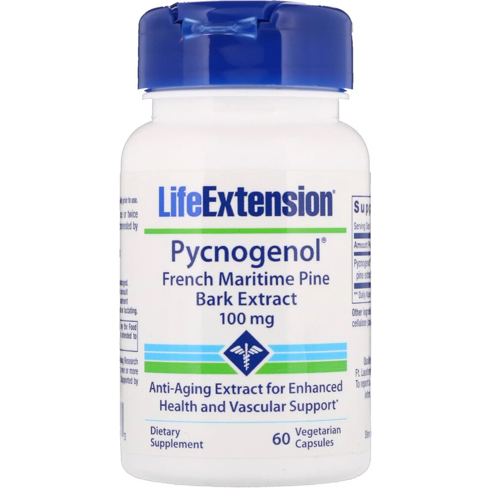 Life Extension Pycnogenol French Maritime Pine Bark Extract 100Mg | 60 Capsules