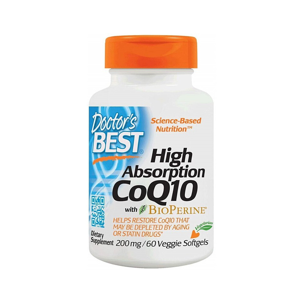 Doctor's Best High Absorption Coq10 With Bioperine 200Mg - 60 Veggie Softgels