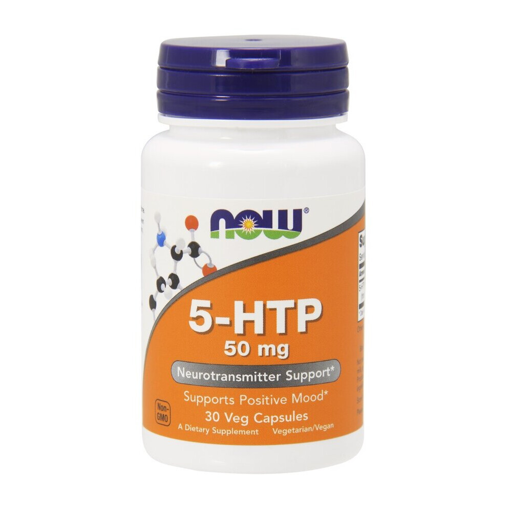 Now Foods 5-Htp 50Mg – Neurotransmitter Support For Positive Mood, 30 Veg Capsules