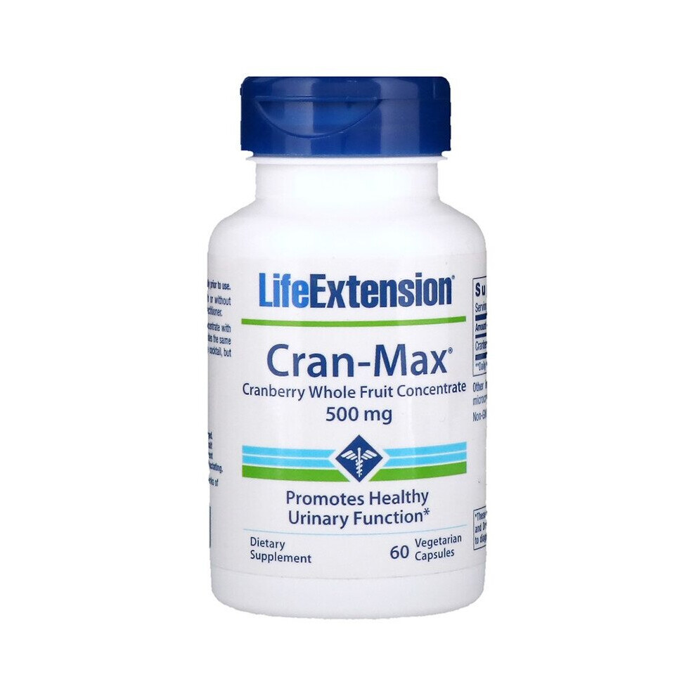 Life Extension Cran-Max Cranberry Whole Fruit Concentrate 500Mg 60 Veg Capsules