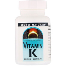Source Naturals, Vitamin K, 500 mcg, 200 Tablets