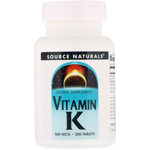 Source Naturals, Vitamin K, 500 mcg, 200 Tablets