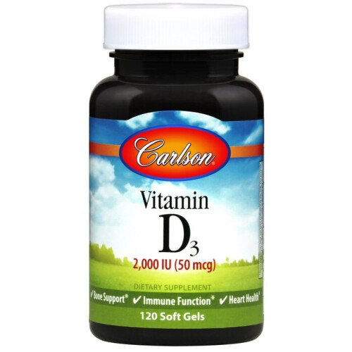 Carlson, Vitamin D3, 50 mcg (2.000 IE), 120 Softgels
