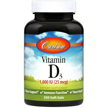Carlson, Vitamin D3, 25 mcg (1.000 IE), 250 Soft Gels