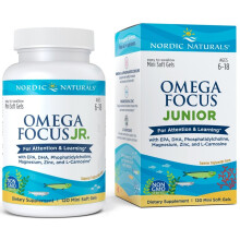 Nordic Naturals Omega Focus Junior Omega-3s with EPA, DHA Non-GMO | 120 Softgels