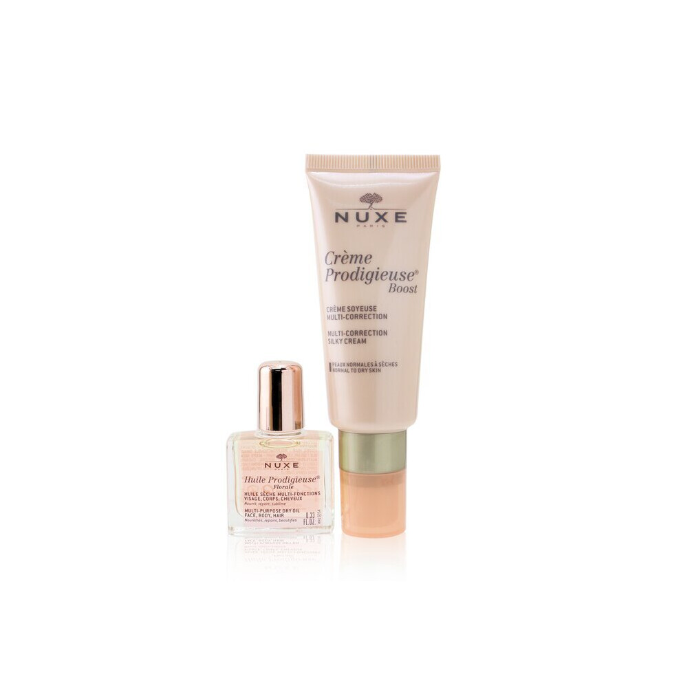 Nuxe Gift Set: Creme Prodigieuse Boost Multi-correction Silky Cream 40ml + Huile Prodigieuse Florale Multi-purpose Dry O