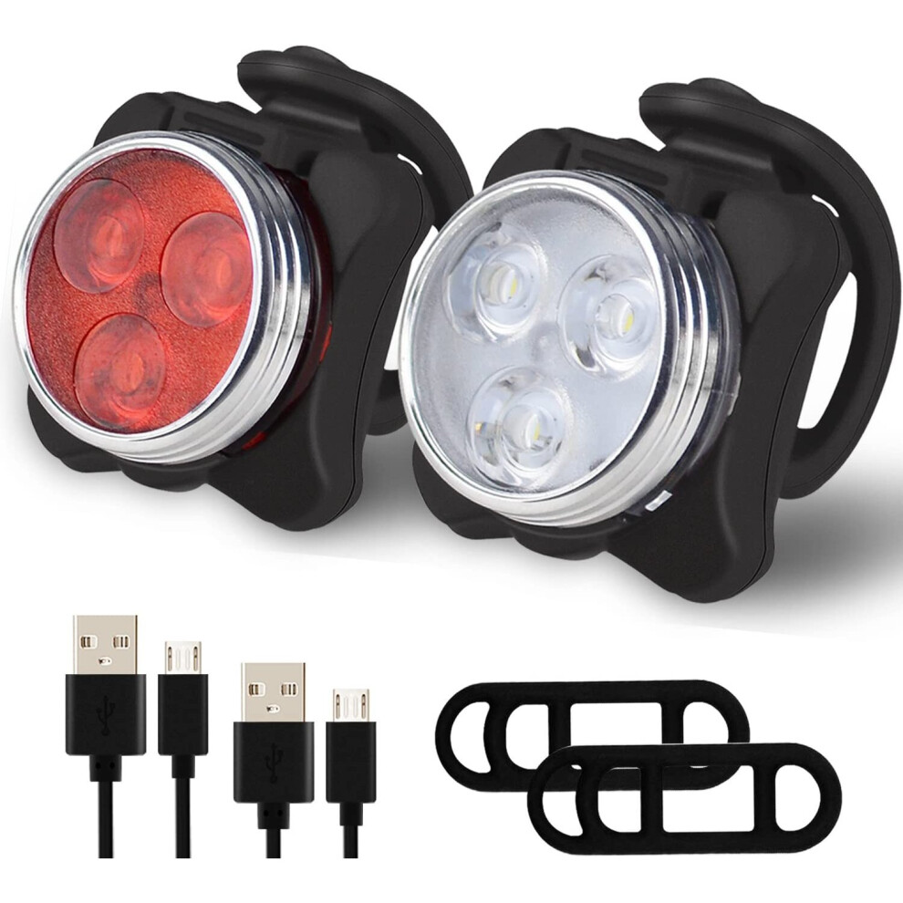 Balhvit Bike Light Set, Super Bright USB Rechargeable Bicycle Lights