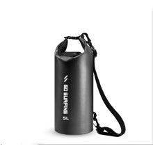 (Black) Dry Waterproof Backpack 5L PVC Beach Bucket Bag