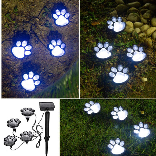 Ηλιακά φώτα Εξωτερική Dog Paw φώτα (σετ 4) Φώτα κήπου 1