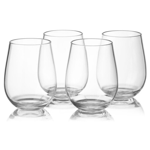 Tritan Shatterproof Wine Glasses 16 OZ Unbreakable Stemless (4 Pack)