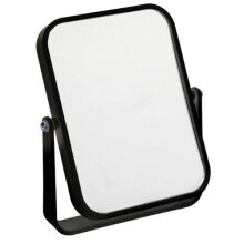 Fancy Metal Goods Free Standing Travel or Bathroom Mirror, Black