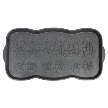 JVL Multifunctional Rubber Shoe Drip Tray Boot Storage Door Mat, Black, 41x81cm