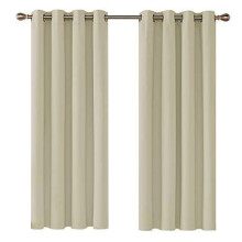 Deconovo Blackout Curtains Beige Super Soft Window Treatment Thermal Insulated Eyelet Blackout Curtains for Livingroom 46 x 54 Inch 2 Panels