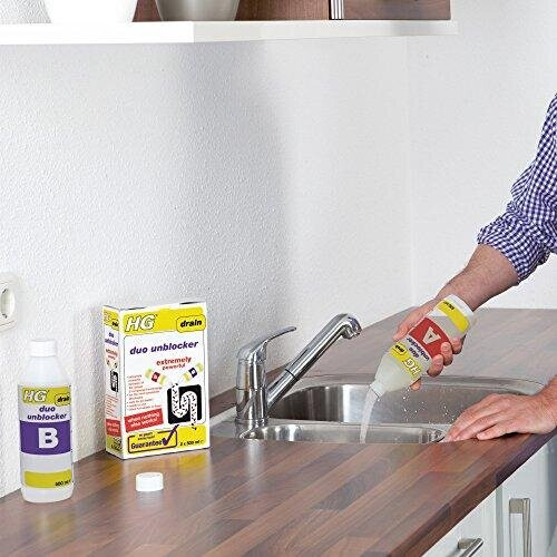 HG HG Duo Unblocker 1L - Extremely Powerful by Unique 2-component Technology - For Unblocking Persistent Blockages in Drains 2