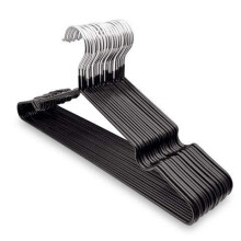 KEPLIN 20 Pack Heavy Duty Rubber Coated Metal Hangers, Black