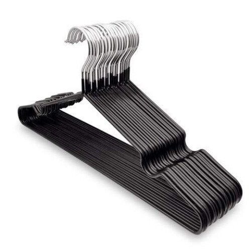 KEPLIN 20 Pack Heavy Duty Rubber Coated Metal Hangers, Black