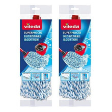 Vileda Supermocio Microfibre and Cotton Mop Refill, Pack of 2