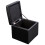Costway Faux Leather Ottoman Pouffe Storage Toy Box Foot Stool Black 5