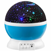 (Blue) Rotating LED Light Projector Star Moon Sky Baby Kids Night Master Lamp Home Gift