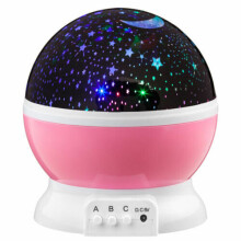 (Pink) Rotating LED Light Projector Star Moon Sky Baby Kids Night Master Lamp Home Gift