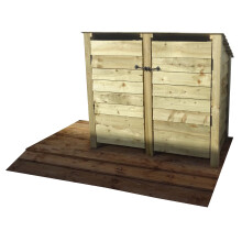 (4ft, Light Green) Wooden Log Store With Doors - Reversed Roof (L-146cm, H-126cm / 180cm, W-81cm)