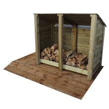 (4ft, Light Green) Wooden Log Store - Reversed Roof (L-146cm, H-126cm / 180cm, W-81cm)