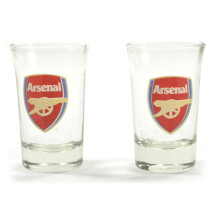Arsenal Two Pack Word Mark Shot Glasses