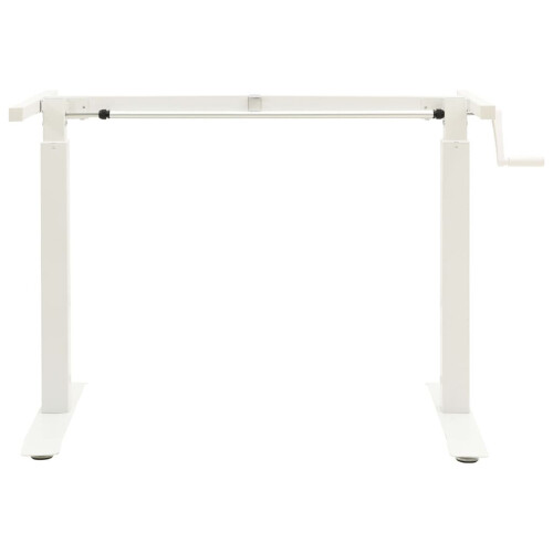 VidaXL vidaXL Manual Height Adjustable Standing Desk Frame Hand Crank White Riser 2