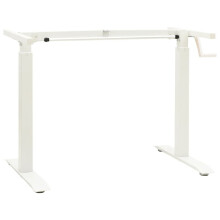 vidaXL Manual Height Adjustable Standing Desk Frame Hand Crank White Riser