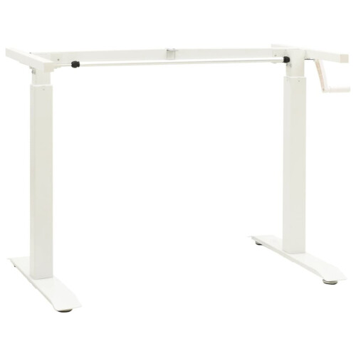 VidaXL vidaXL Manual Height Adjustable Standing Desk Frame Hand Crank White Riser