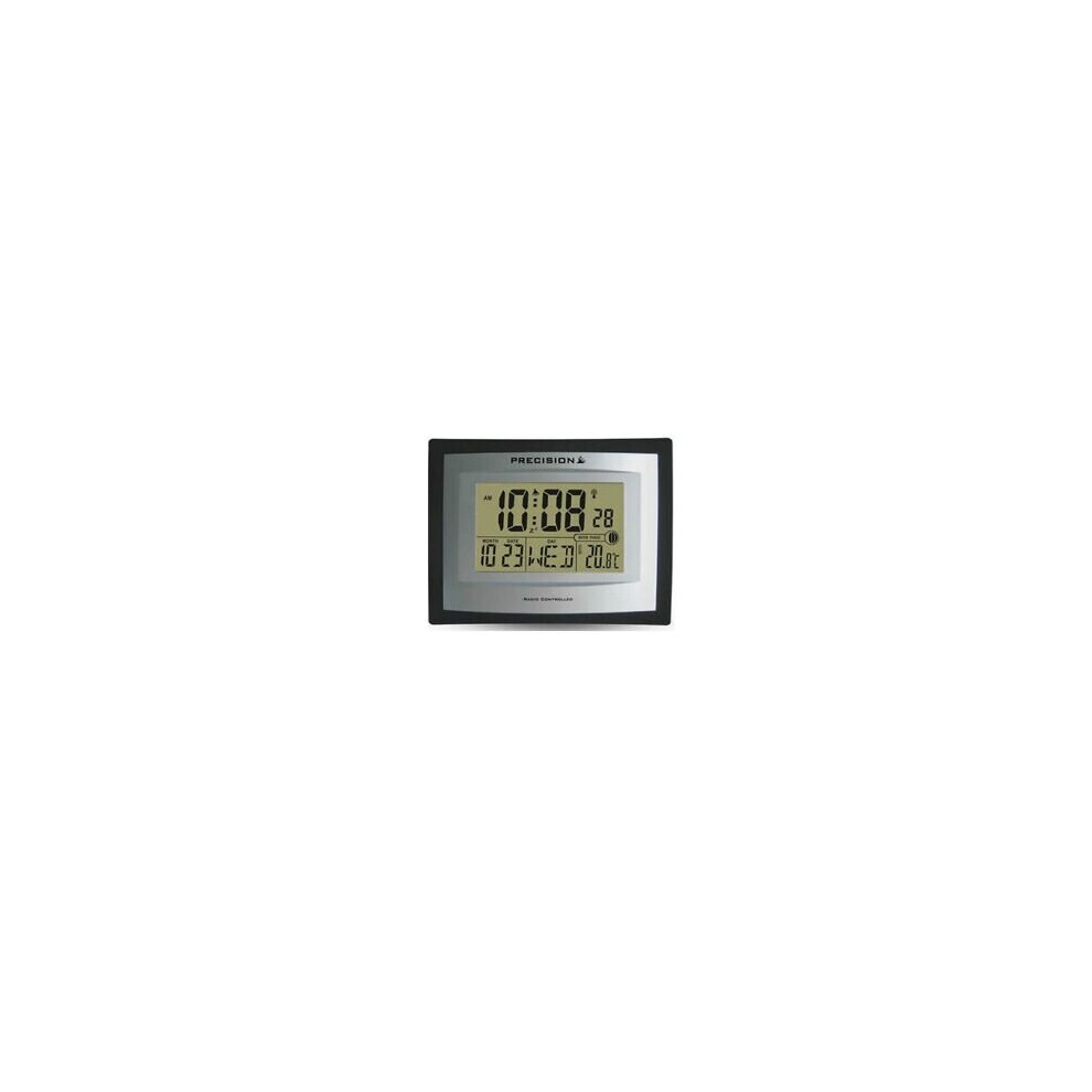 PRECISION SILVER LCD RADIO CONTROLLED CLOCK