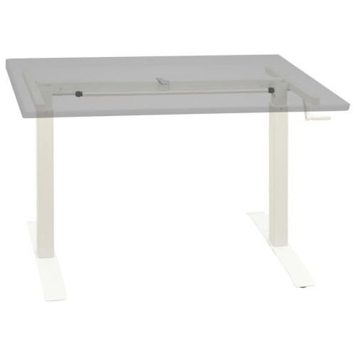 VidaXL vidaXL Manual Height Adjustable Standing Desk Frame Hand Crank White Riser 1